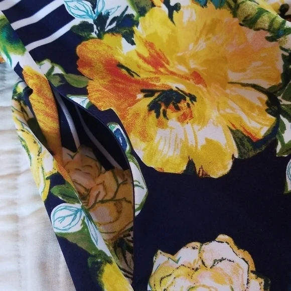 Db established 1962 | Navy Yellow Floral Fit and Flare Dress - Picture 10 of 10